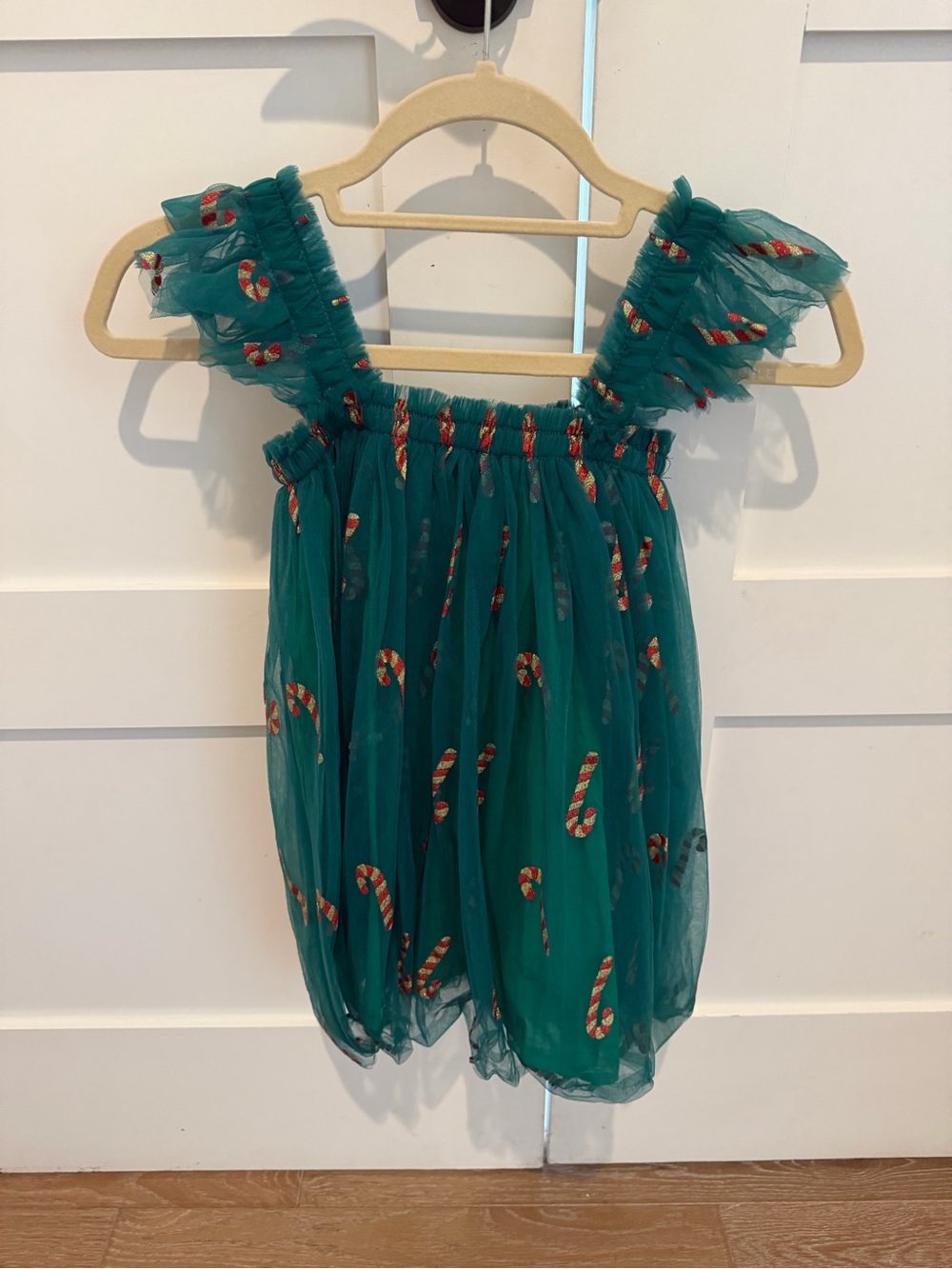 Green Candy Cane Tulle Party Dress for Girls
